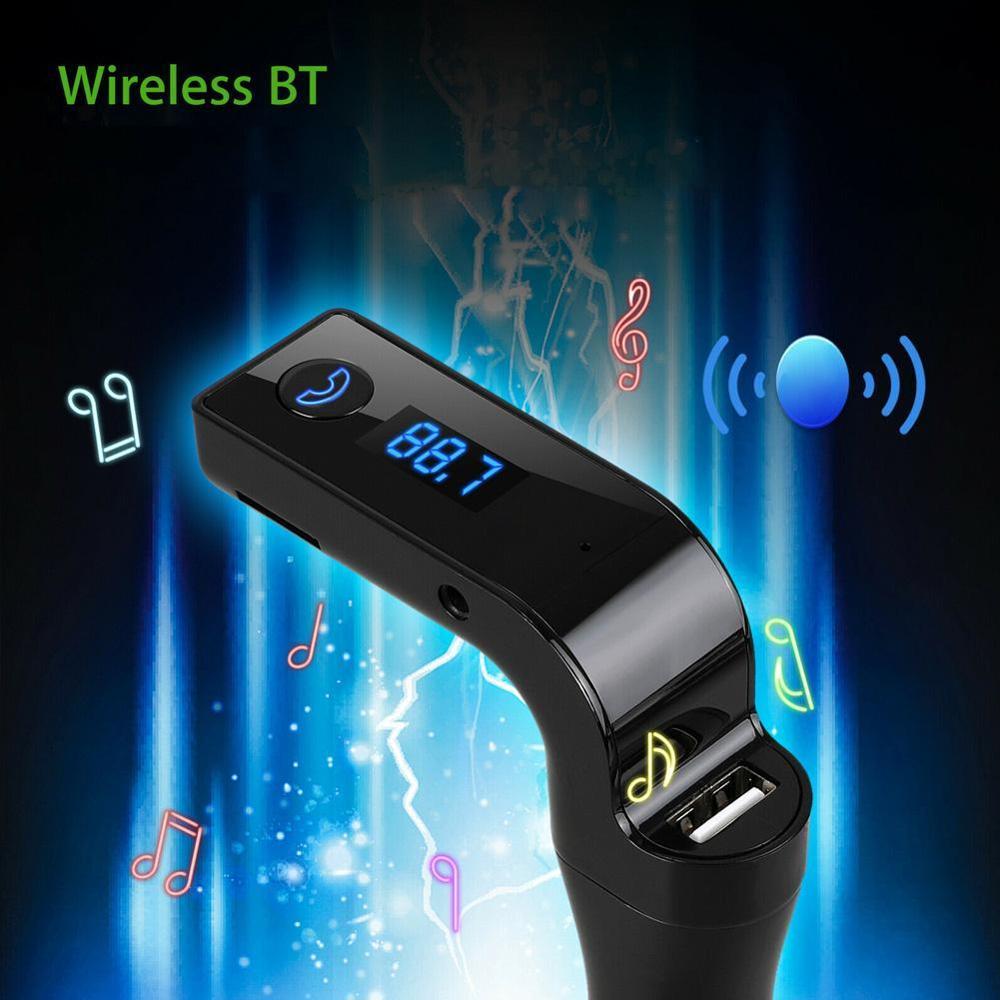 G7 voiture mémoire mains libres écran LCD 4-en-1 Bluetooth FM transmetteur AUX modulateur Kit voiture lecteur MP3 2.1A Point trou de fumée