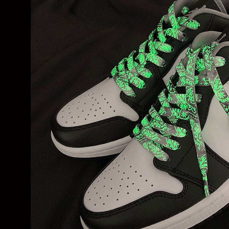 Glow In Dark Veiligheid Schoenen Lichtgevende Schoenveters Platte Sneakers Canvas Veters Glow In De Donkere Nacht Kleur Fluorescerende Cordones