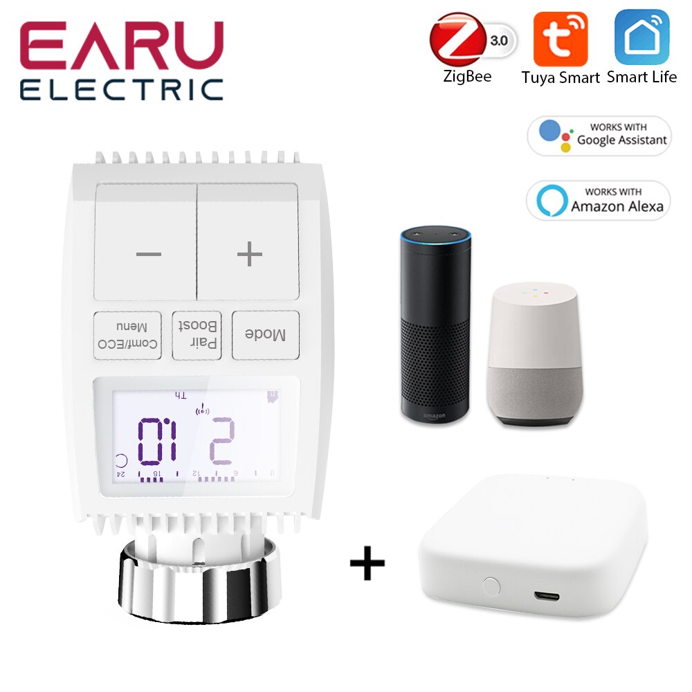 Tuya Smart ZigBee Heizkörper Antrieb TRV Programmierbare Thermostatventil App Remote Temperatur Controller Unterstützung Alexa