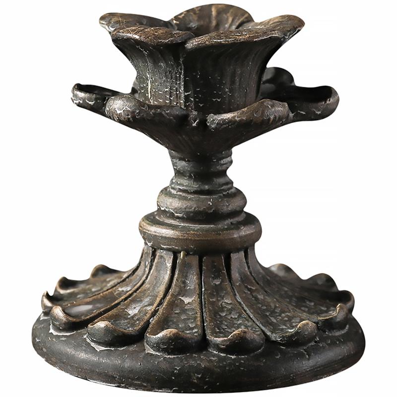 Antique Candlestick Holder Resin Candle Holder French Candle Stand Sconce Nostalgic Candlestick Table Decor Home Decoration: 9x8.5cm