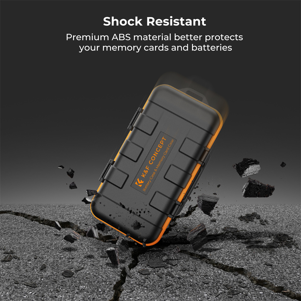 K&F Concept Waterproof Shockproof Card Slot ABS Shell Camera Battery Memory Card Case Large Capacity