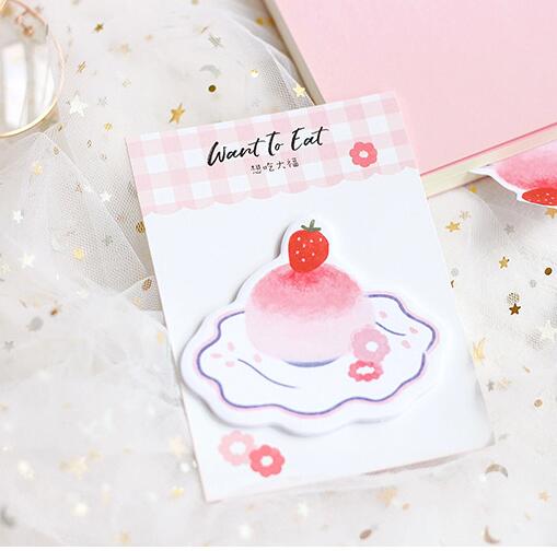 Kawaii Koreaanse Aardbei Cake N keer Sticky Memo Note Bericht Tab Notepad Scrapbook Sticker Memo Pads Briefpapier