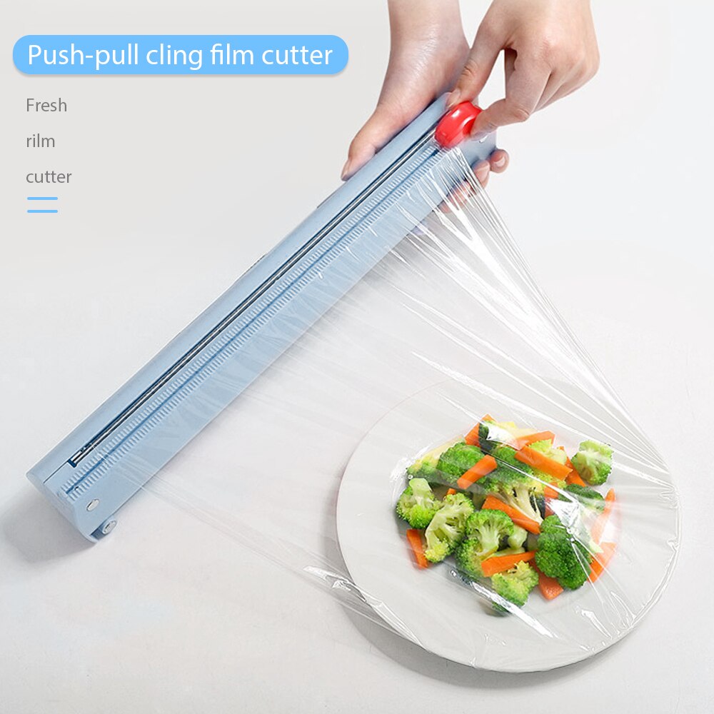 Kitchen Organizer Food Plastic Wrap Dispenser Wall Mounted Foil And Cling Film Dispenser Foil Cutter Wrapping Paper Storage