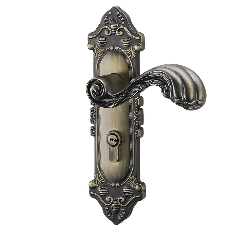 Complete Door Lock For Indoor Bedroom European Door lock Household Wooden Door Handle American Room Silence Door Lock Bronze