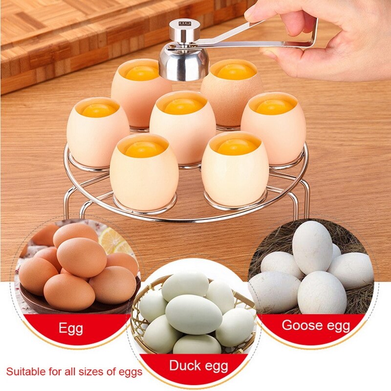 Æggeskalåbner i rustfrit stål miljøkogt æg adskillelse skalskærer hjem køkken ægskåret flaskeåbner gadget