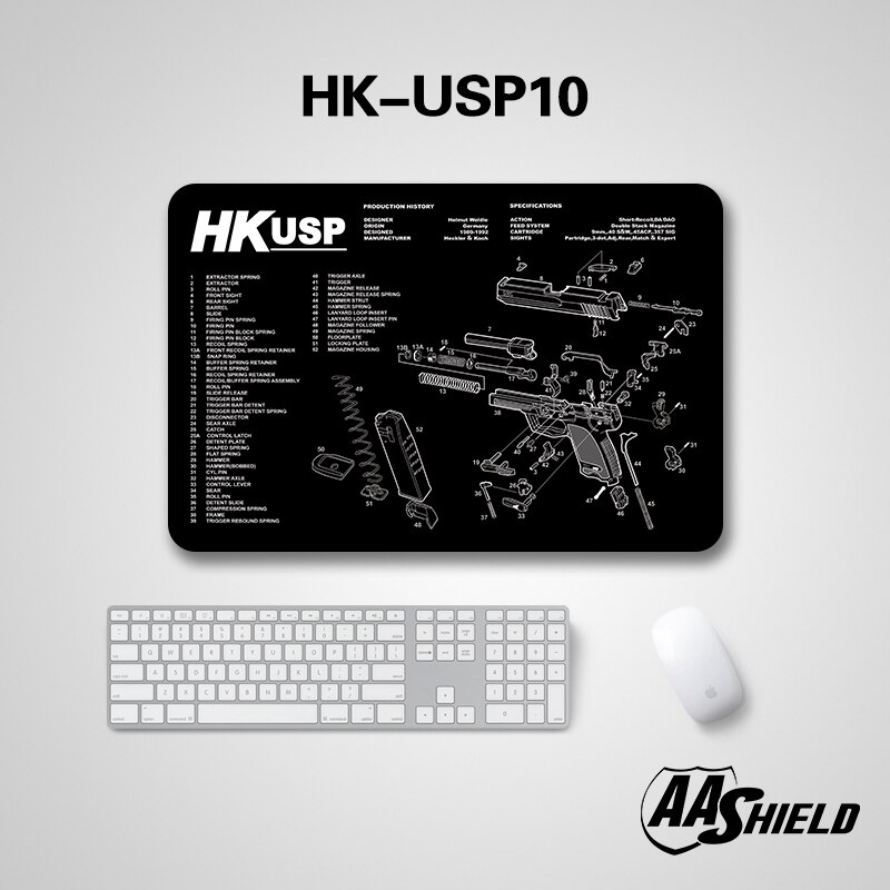 Aa skjold gummibase mikrofibercover musemåtte pistolen billeddiagram udskrivning af flere mønstre 43*28cm del 1