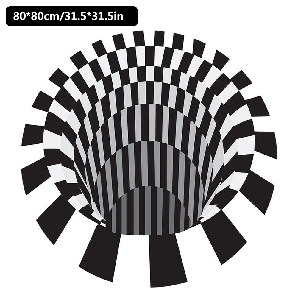 3D vortice visione anti-scontrino Tappeto Tappeto Circolare Adatto per Soggiorno Sala Da Pranzo Cucina telecamera Da Letto telecamera: 80x80cm