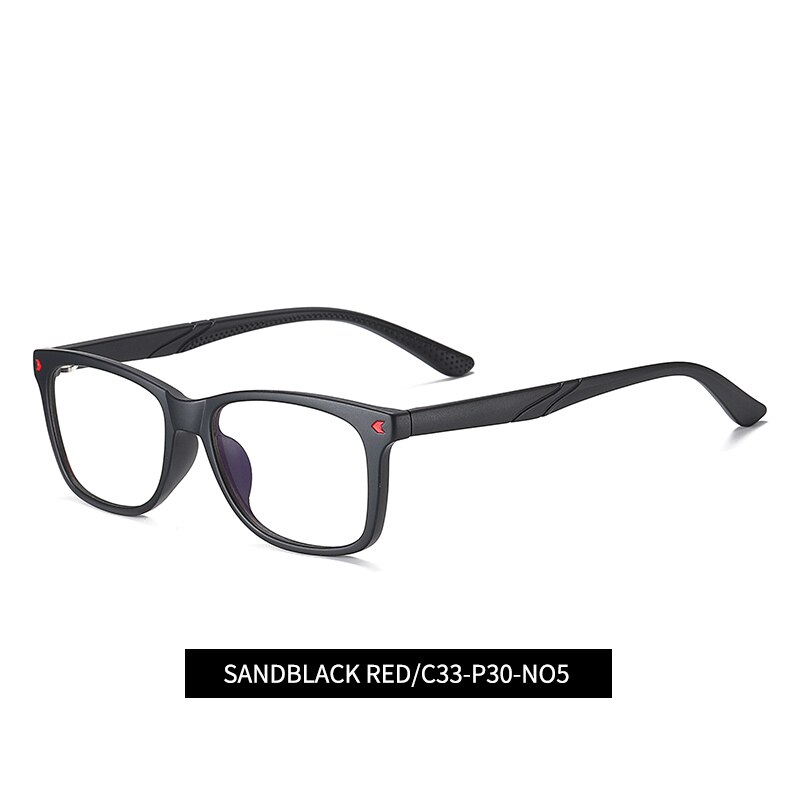 ROUPAI-gafas de sol con luz azul para niños y niñas, anteojos para juegos de ordenador con luz azul, con bloqueo de radiación: black red C33-N05
