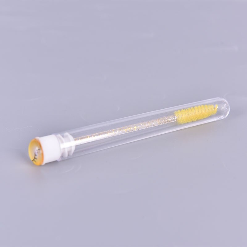 1 Uds. De brochas para pestañas con tapa, aplicador de colores, herramienta de maquillaje, brocha de tubo para pestañas, con tapas para rímel varitas, Varita para pestañas: YELLOW