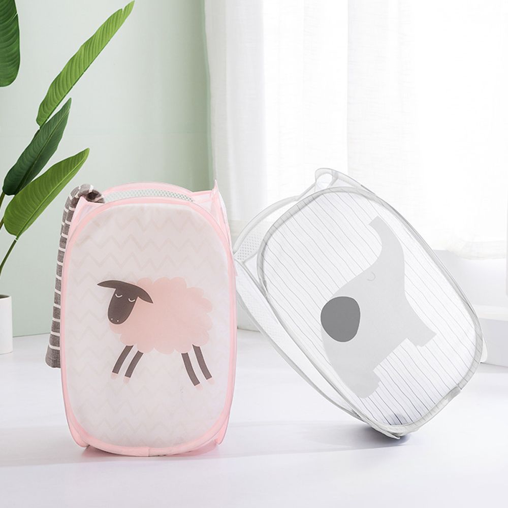 Tegneserietrykk brette klær oppbevaringskurv boks mesh vask skitne klær skittentøyskurv bag diverse arrangør