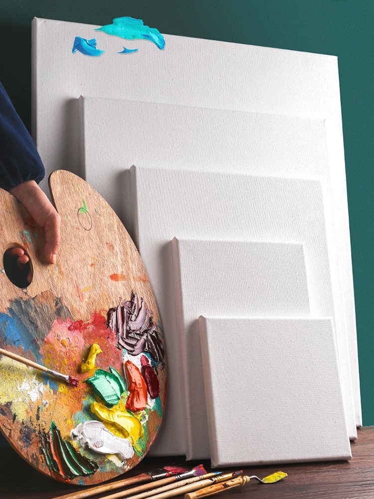 White Blank Square Artist MiniCanvas For Canvas Oil Painting Wooden Easel Board Frame For Primed Oil Acrylic Paint