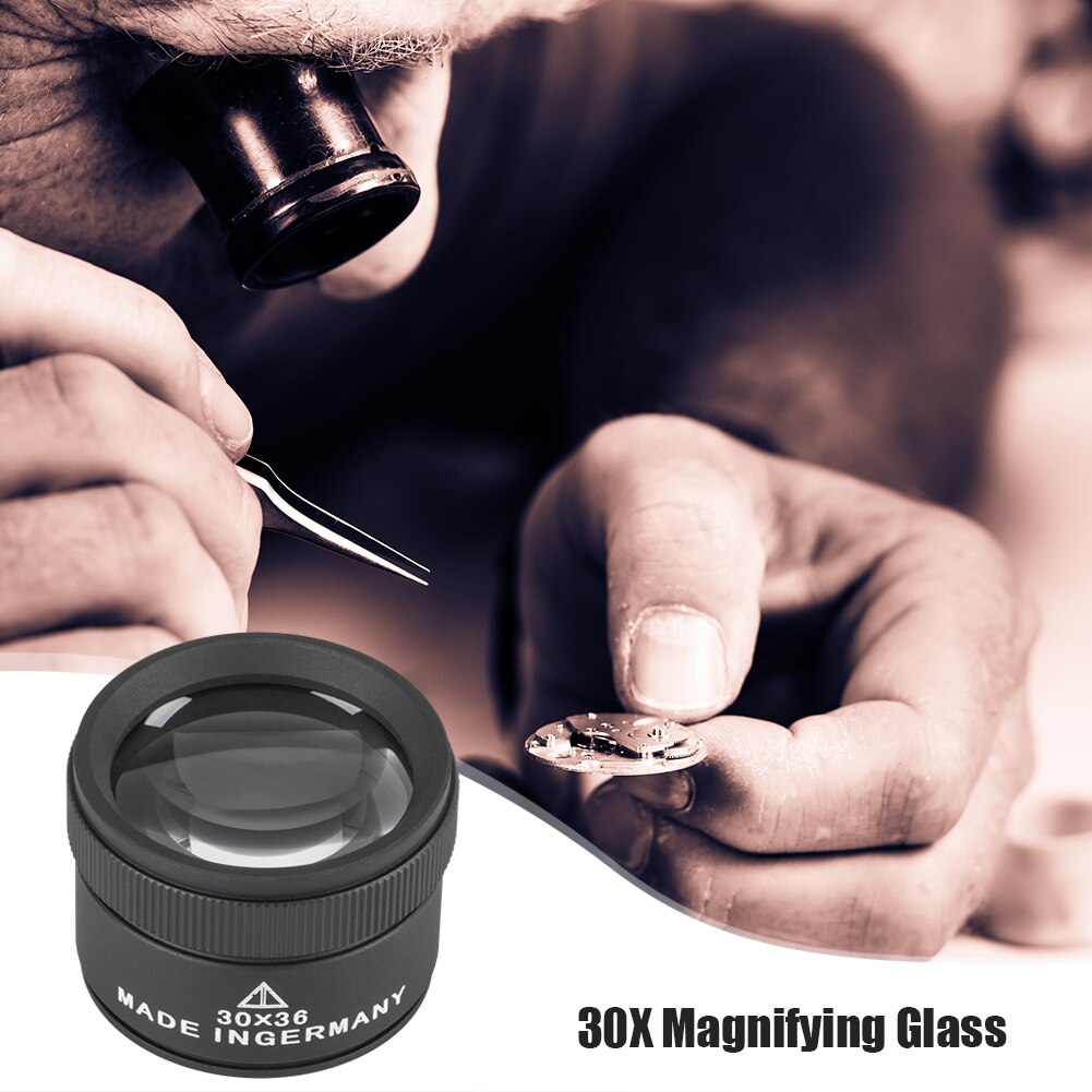 30X Monocl Handheld Magnifying Glass Optical Lens Jewelry Appraisal Monocle Magnifier Handheld Lightweight Newspaper Magnifier
