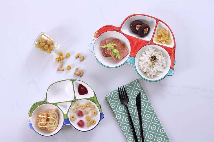 Assiette en céramique créative en forme de voiture, meilleure , vaisselle pour enfants, fruits secs sains, assiette à Dessert, bons pour enfants, 1215
