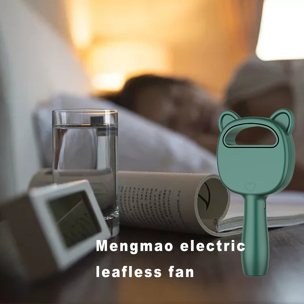 3 Snelheden Elektrische Bladeless Ventilator Draagbare Draadloze Usb Opladen Mini Handheld Fan Mini Desktop Luchtkoeler Geen Blad Handy Fan