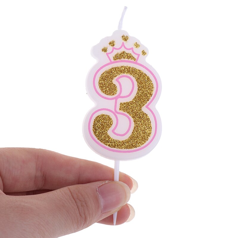 1PC Blue Pink Cake Number Candle Birthday Party 0 1 2 3 4 5 6 7 8 9 Anniversary Cake Numbers Age Candle Party Decoration