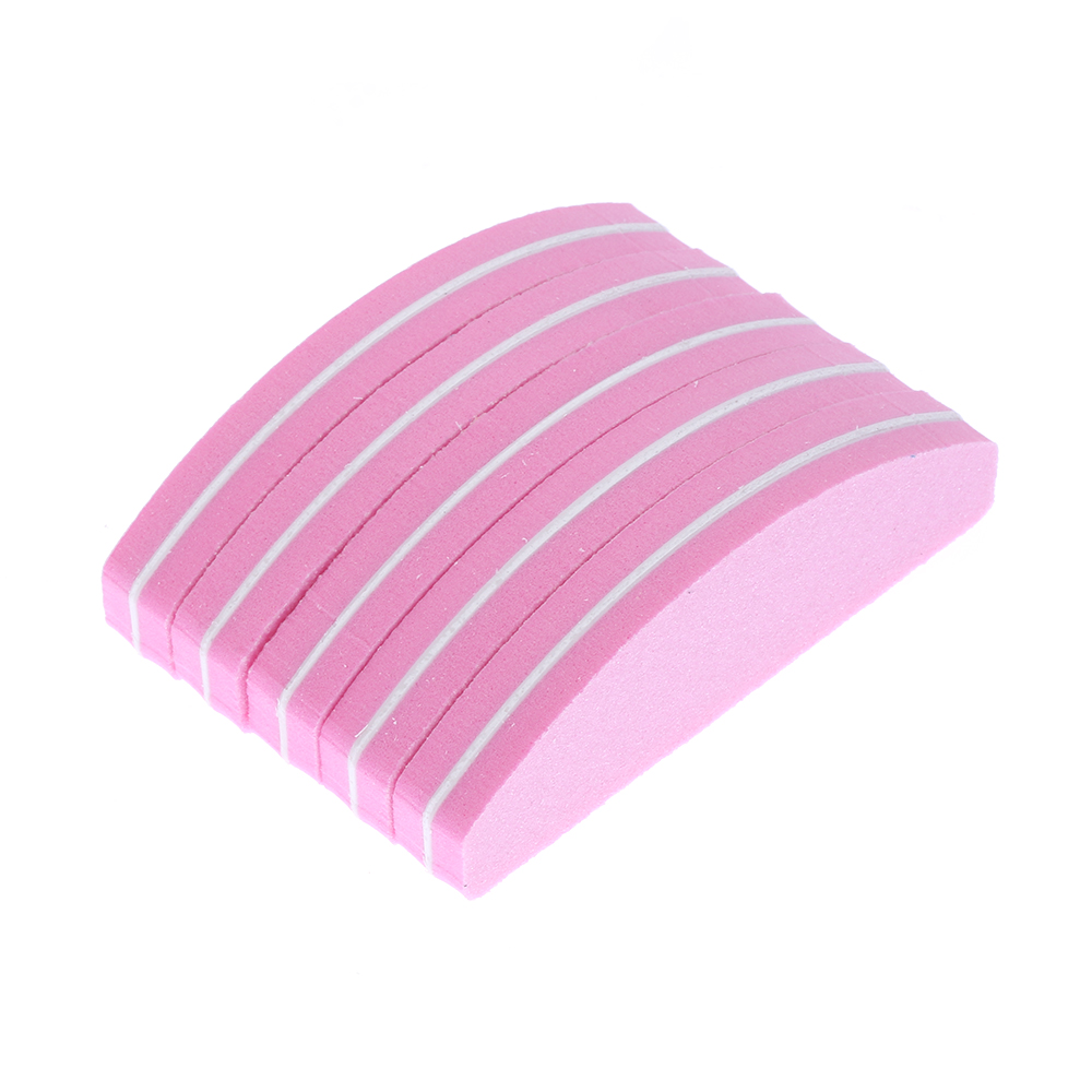 1Pcs Half Moon Nail File 100/180 Sponge Mini Nail Buffer Block Files For UV Gel Polish Colorful Manicure Sanding Nail Art Tool