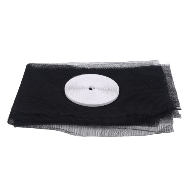 200 x 150cm anti-muggennet binnen insecten vliegen muggengaas scherm gordijn huis beschermer raamnet: Zwart 130 x 150cm