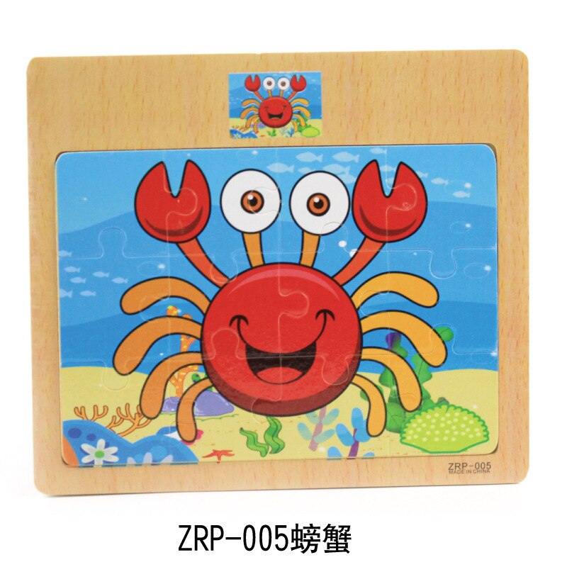 12 tablets cartoon animal traffic awareness wooden puzzle baby puzzle children wood girl boy toy