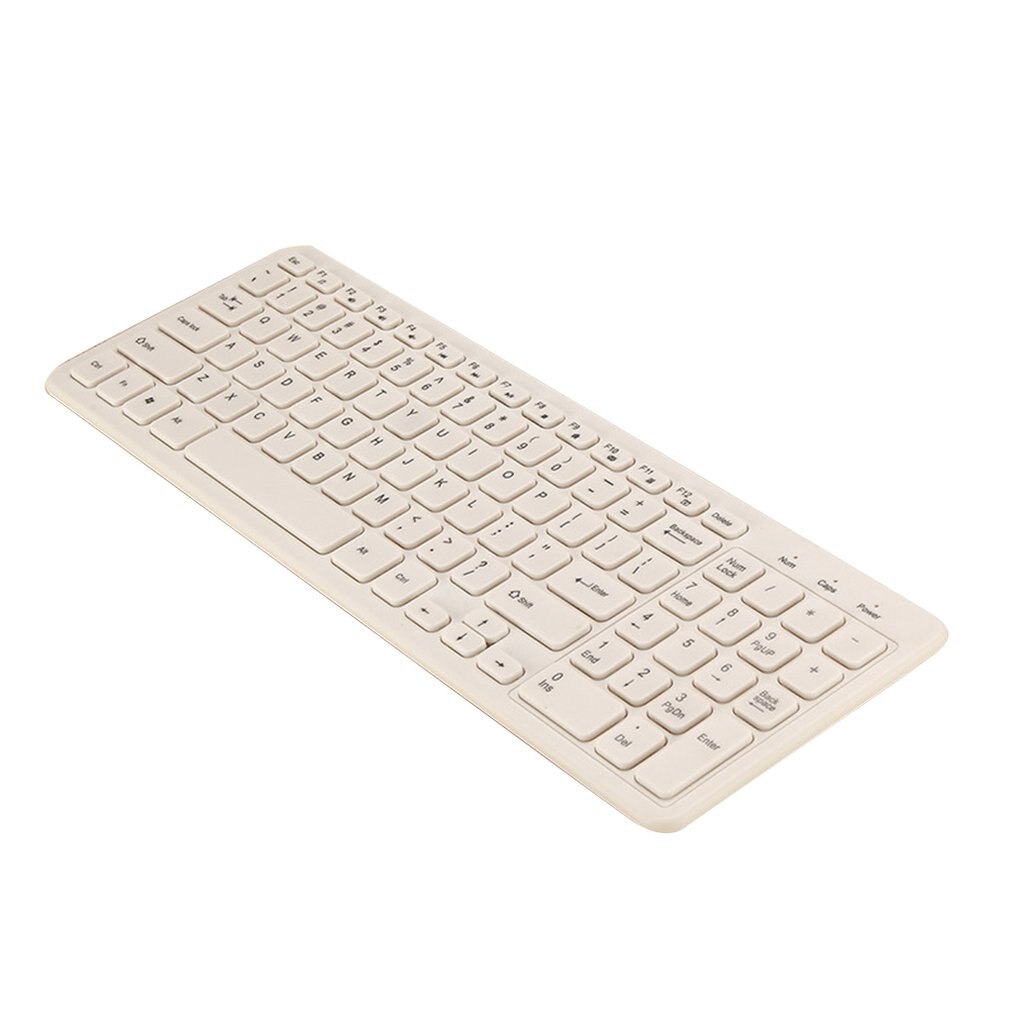 Wire USB Keyboard Comfortable Quiet Chocolate Keys Durable Ultra-Slim Wired Computer Keyboard For PC Computer: WHITE