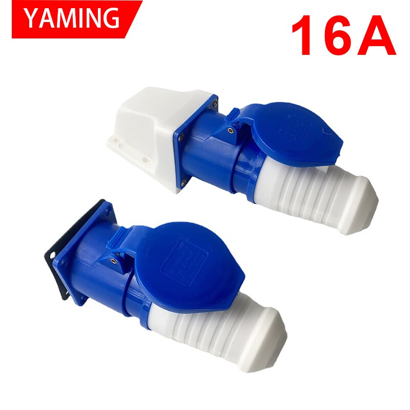 Electric Industrial Appliance Industry Use Plug And Socket 16A 220V 3 Pins Male Female Outdoor Mounted