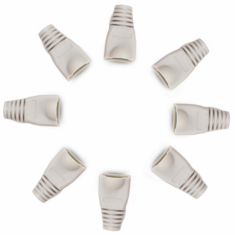 Multicolo CAT5 CAT6 kristall kopf mantel ethernet kabel schutzhülle Netzwerk steckdose boot kappe HÜLSE RJ45 Connector Jacke: Grau