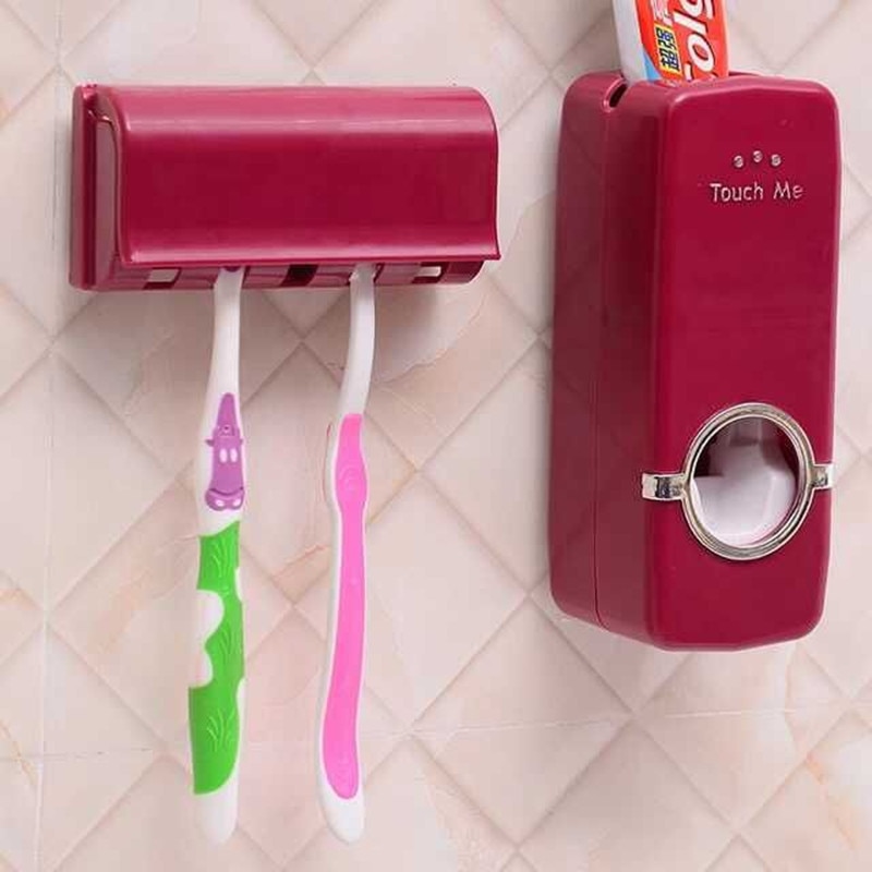Dispensador automático de pasta de dientes Minions, juego de soporte para cepillo de dientes, juego de baño familiar, estante de montaje en pared, accesorios de baño