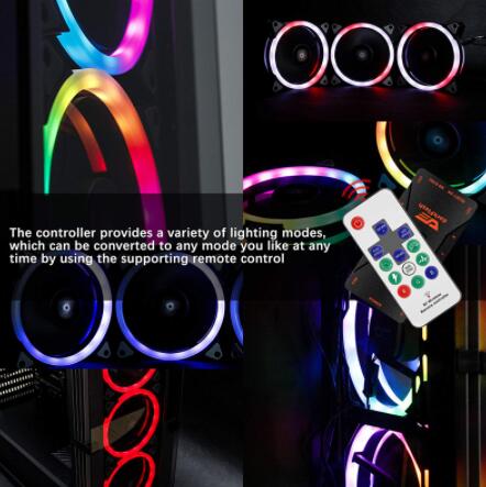 Aigo DR12 PRO Computer PC Case Fan RGB Adjust LED Fan Speed 120mm Quiet Remote AURA SYNC Computer Cooler Cooling RGB Case Fans
