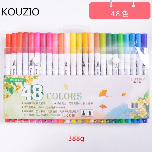 12 pçs/set Marcador Canetas kawaii caneta gel Cor jel kalem glitter branco tinta caneta material escolar papelaria papelaria colorida: 48 Marker Pens