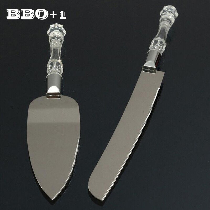 2 st bröllopstårta spade kniv server set rostfritt stål tårtspatel födelsedagsfest verktyg kökstillbehör akryl handtag