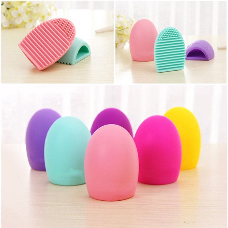 Makeup Silicone Brush Cleaner Glove Egg Scrubber Cosmetic Cleaning Board Pad Cute Silicone Washing Makeup Brush Cleaning Tools