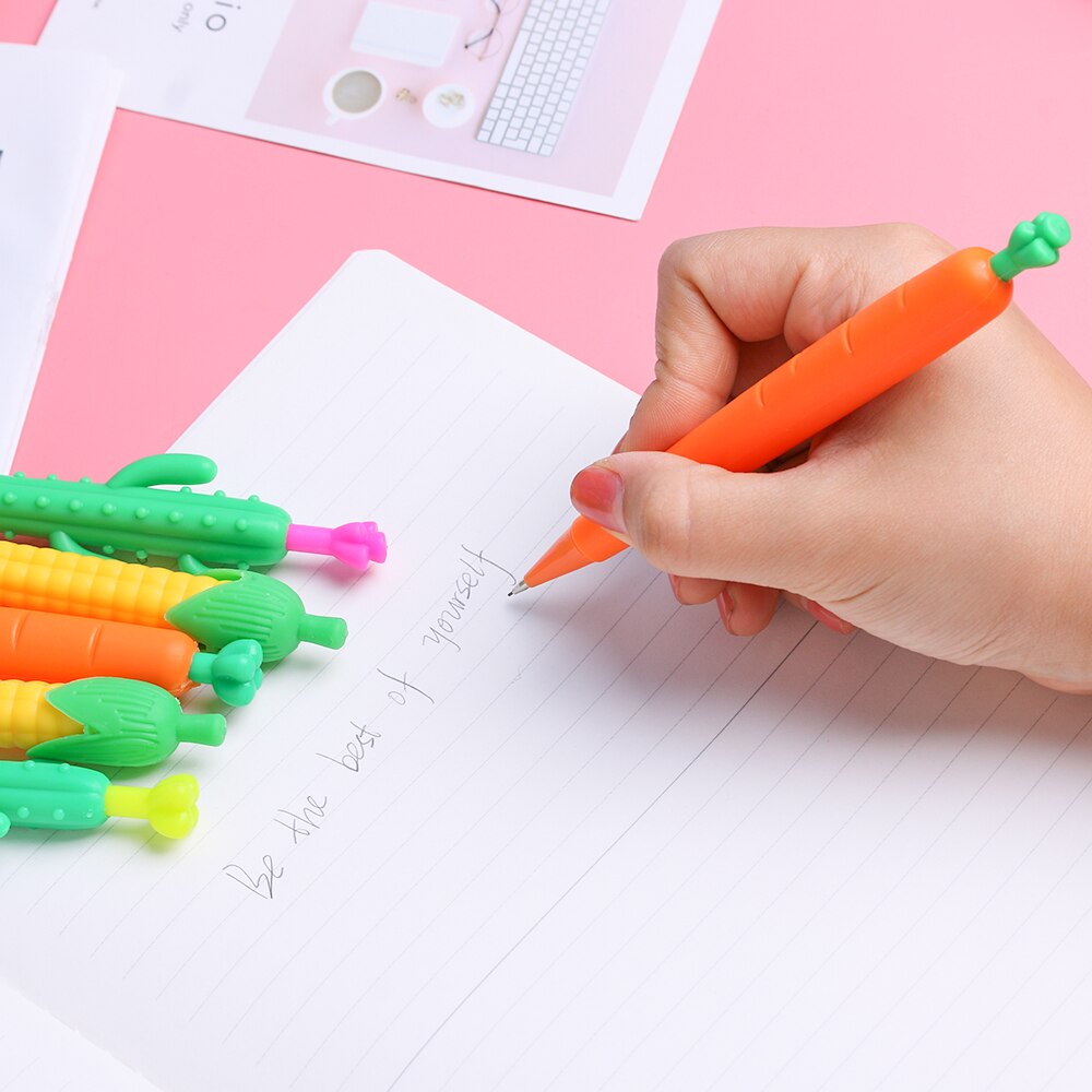 0.5/0.7mm Mechanical Pencils Smooth Automatic Drawing Pen Cute Carrot Cactus Corn Pen School Office Supplies Stationery