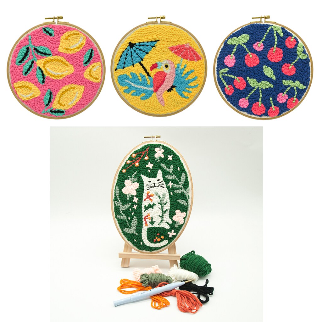 Stansnål broderi startpaket båge diy handarbete hantverk för barn vuxna