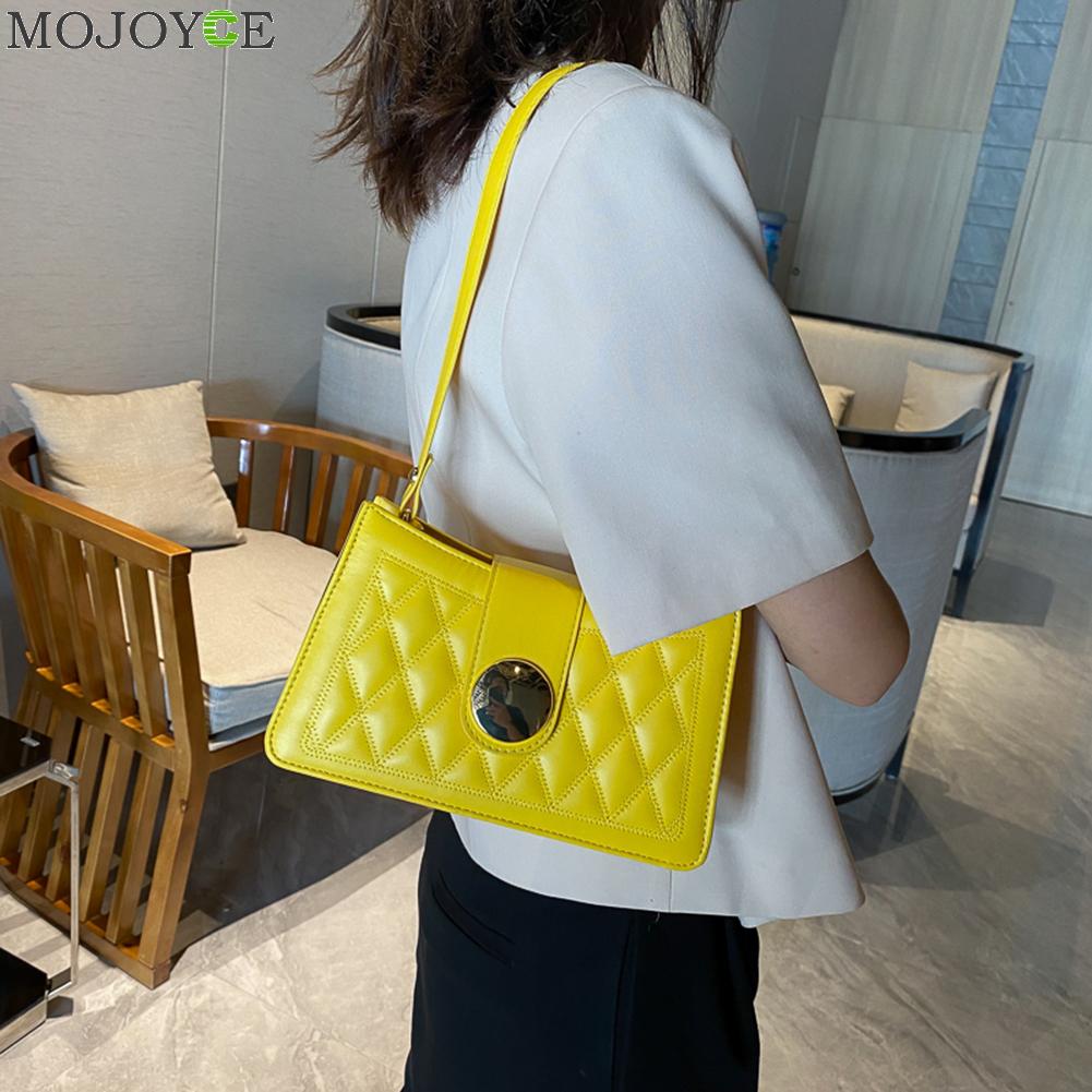 treillis modèle sac à main en cuir PU Portable femmes couleur unie sous les bras sacs à bandoulière femme décontracté rue voyage fourre-tout