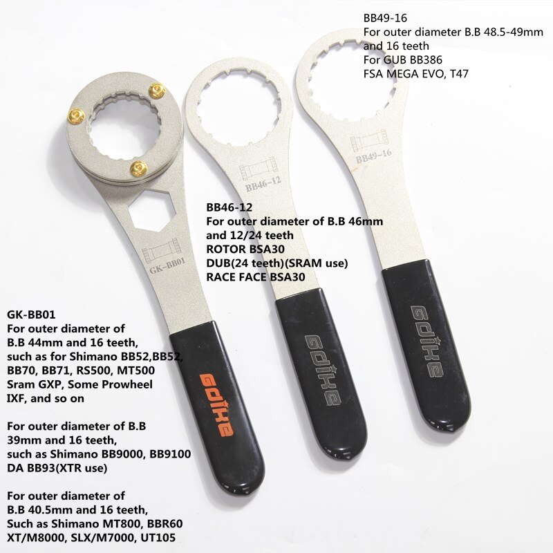 Fiets trapas gereedschap reparatiesleutel sleutel voor shimano howllowtech  bb9000 avid prowheel fsaseries: Optie 7