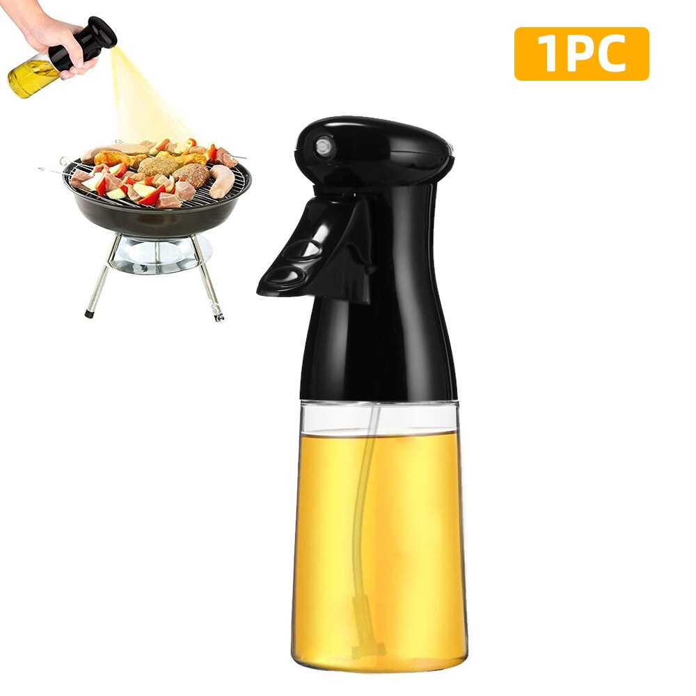 Kitchen Olive Oil Bottle Dispenser Glass Oil Pump Spray Bottle Sprayer for Oil and Vinegar Leak-Proof BBQ Sprayer Cookware Tools: PET Black