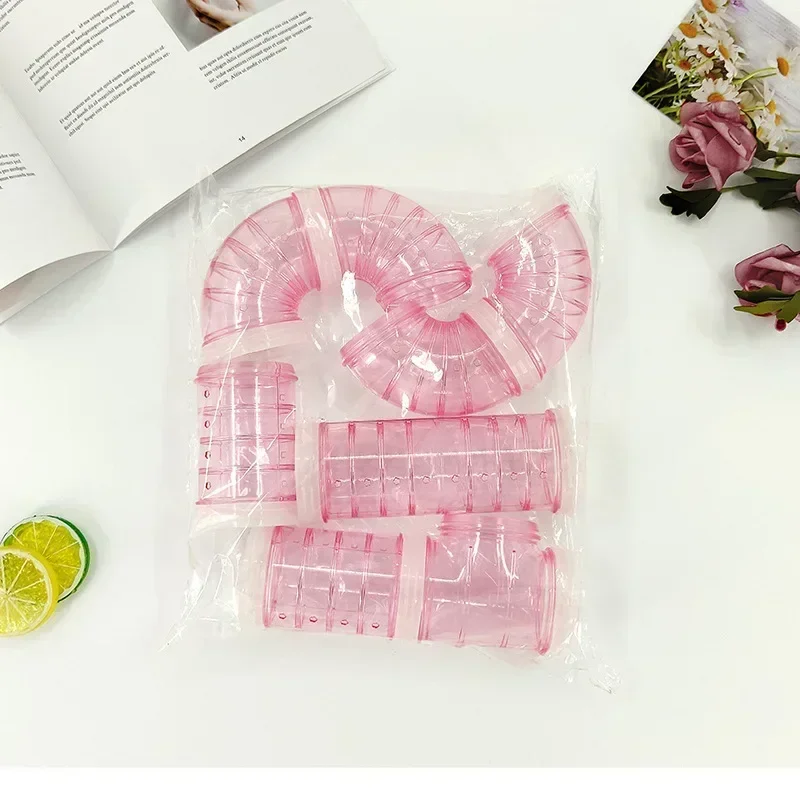 Juguete de túnel de hámster de plástico, canal de entrenamiento rodante, tubo de laberinto de empalme DIY duradero, tubería externa para accesorios de animales pequeños: Caqui oscuro