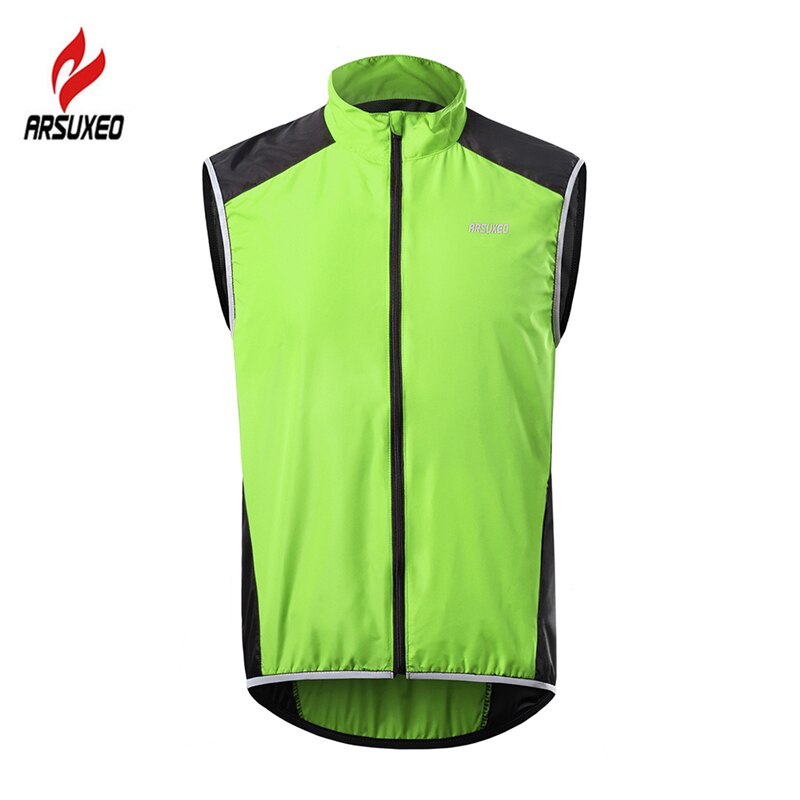 Arsuxeo reflekterende cykelvest herre vindtæt åndbar cykling vindvest cykel road mountainbike mtb downhill vindjakke