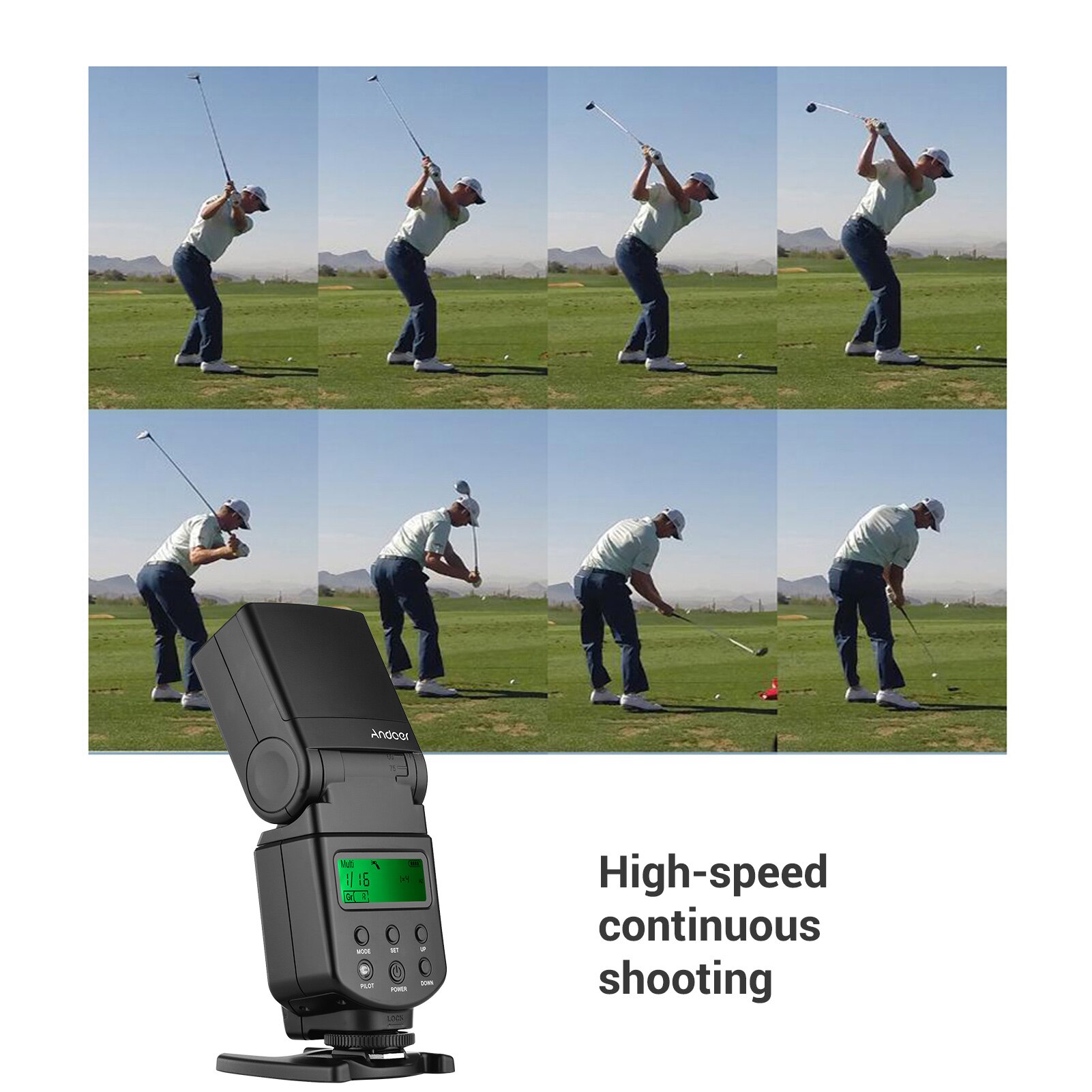 Andoer GN40 Camera Flash Speedlite with Adjustable LED Fill Light Universal Flash for Canon Nikon Olympus Pentax DSLR Cameras