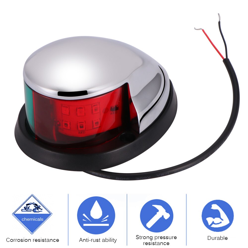12v navigasjonslys led sinklegering bauglys marine båt led røde grønne pongtonger seilingssignallys