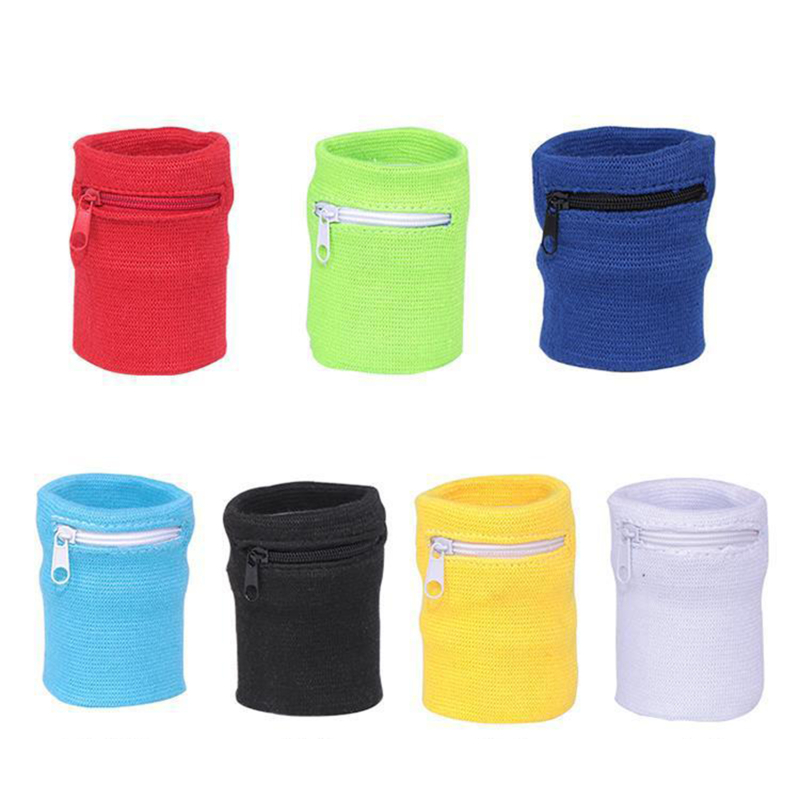 Muñequera deportiva con bolsa con cremallera para correr, bolsa deportiva para el brazo para tarjeta de llave MP3, bolsa de almacenamiento, bandas de sudor de baloncesto, bolsas de pulsera