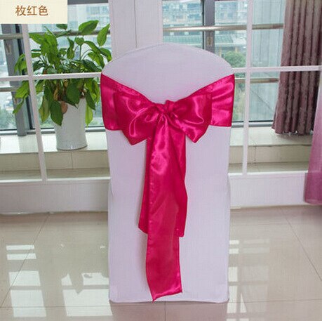 Elegante Stuhl Schärpen Cadeiras Feier Licht Zeremonie Hotel Bogen Noeud Chaise Mariage Krawatten: Schleife Rose rot