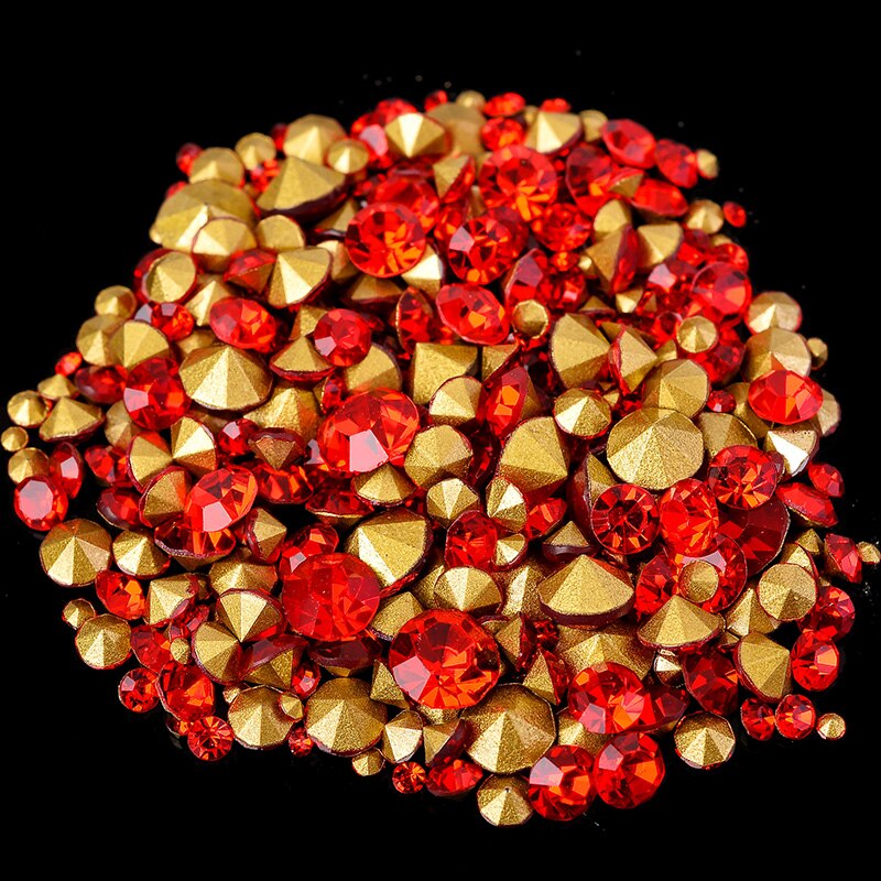 SS2-SS22 Mix Grootte 6Gram 200-400Pcs Alle Kleuren Kegel Point Rhinestone Voor 3D Nail Art Diy Sieraden applique Accessoires Decoratie