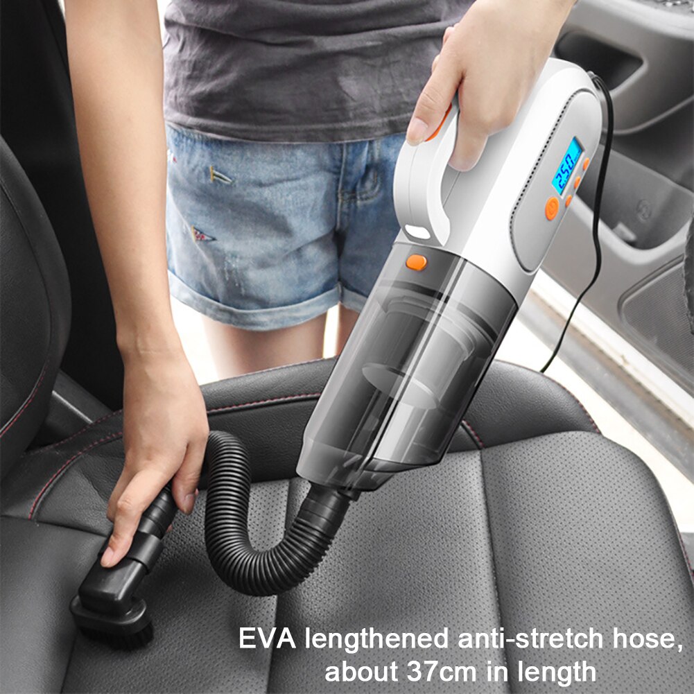 Handheld Vacuum Cleaner 4 in 1 Digital display Car Vacuum Cleaner 12V Cordless Powerful Suction Wet/Dry Vacuum for Auto Home