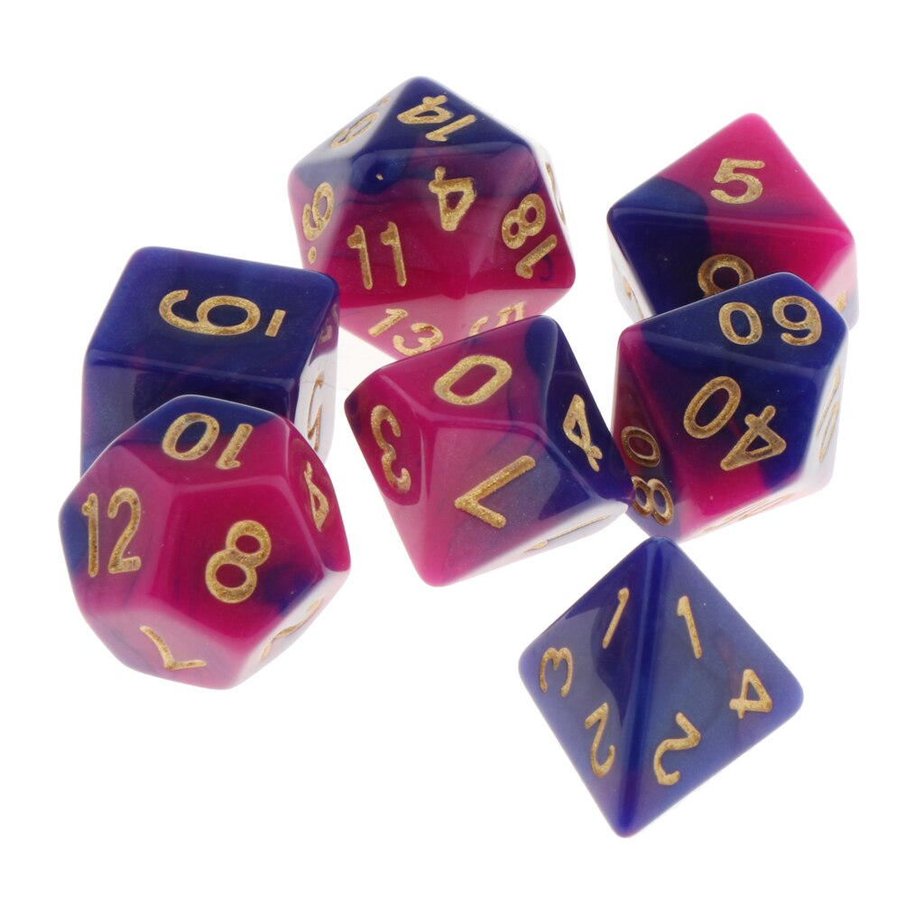 Confezione da 7 Poliedrici Dadi Da Tavolo Giochi Da Tavolo Partito KTV per Dungeon & Dragons DND Dadi Set Del Partito di Gioco Dices hobby e Oggetti Da Collezione: K