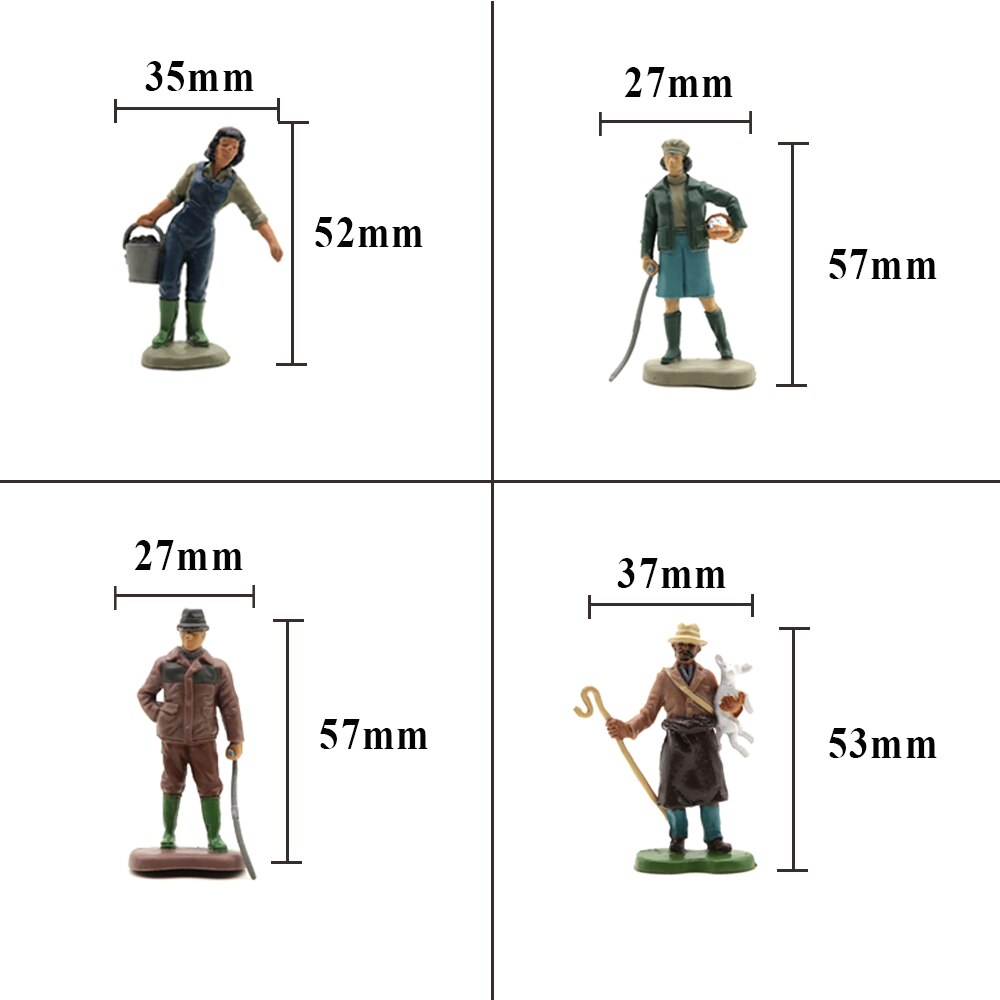 1:32 Model Farm Characters Series Villain 4-people Suit Resin Miniature Sand Table Display For Diorama