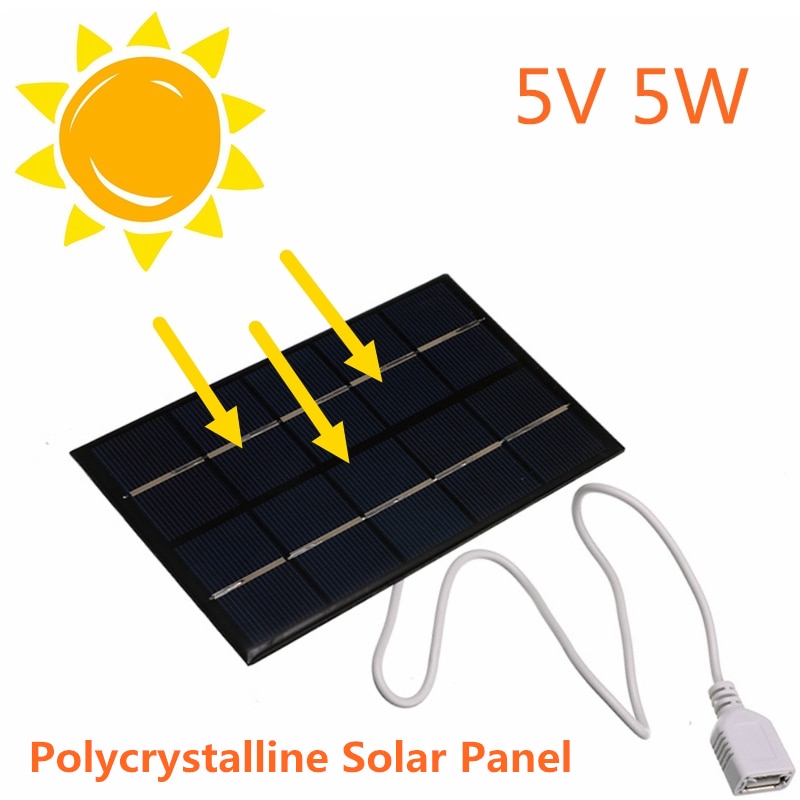 2 stk usb solpanel udendørs 5w 5v bærbar soloplader rude klatring hurtigoplader polysilicon tablet solgenerator rejse