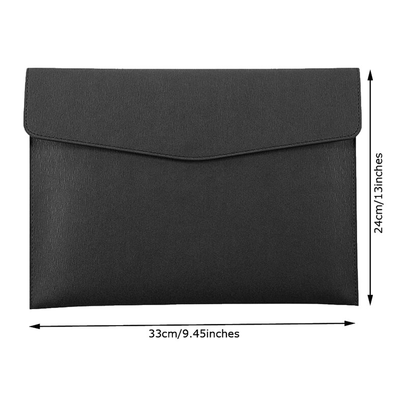 -PU Leather A4 File Folder Document Holder Waterproof Portfolio Envelope Folder Case with Snap Closure
