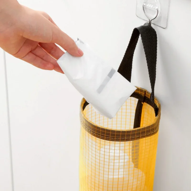 Hjemme poseholder veggfeste plastposeholder dispenser hengende oppbevaring søppelpose søppelpose kjøkken søppelbeholder