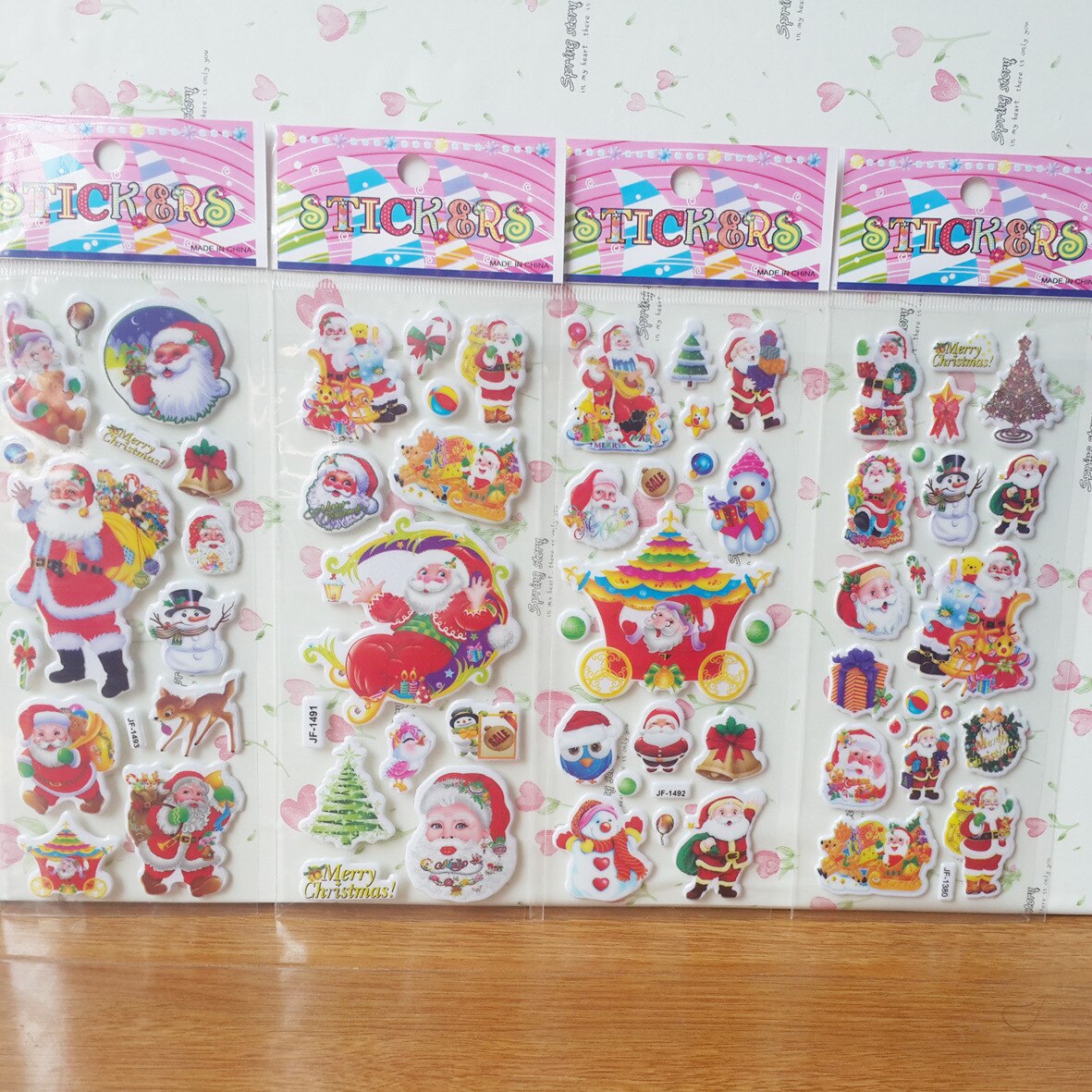 Scrapbooking Bubble Puffy Stickers Merry Christmas Santa Claus Stickers Reward Kids Toys For Children Factory Direct Sales GYH