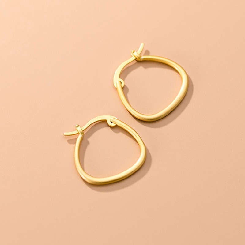 INZATT Real 925 Sterling Silver Minimalist Round Hoop Earrings For Women Party Fine Jewelry Hiphop Accessories
